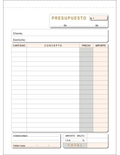 TALONARIO PRESUPUESTOS 4º NATU DUPLI LOA